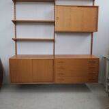 danish wall shelf unit in teak from the 60s by Kai Kristiansen