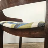 70s chairs for dining room in beech and Space Age fabric