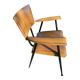 Rare fauteuil en skaï marron clair, de "Colette Gueden" , designer des années 50