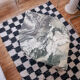 Marble table drop shape Roche Bobois vintage