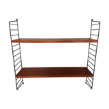 Etagère murale vintage en teck et métal noir style String Tomado