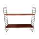 Vintage wall shelf in teak and black metal String Tomado style