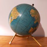 Vintage globe maps taride brass support 60s