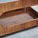 1970s Italian Modernist Wood and Smoked Glass Bar Cart