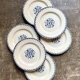 6 assiettes plates en terre de fer K&G Lunéville