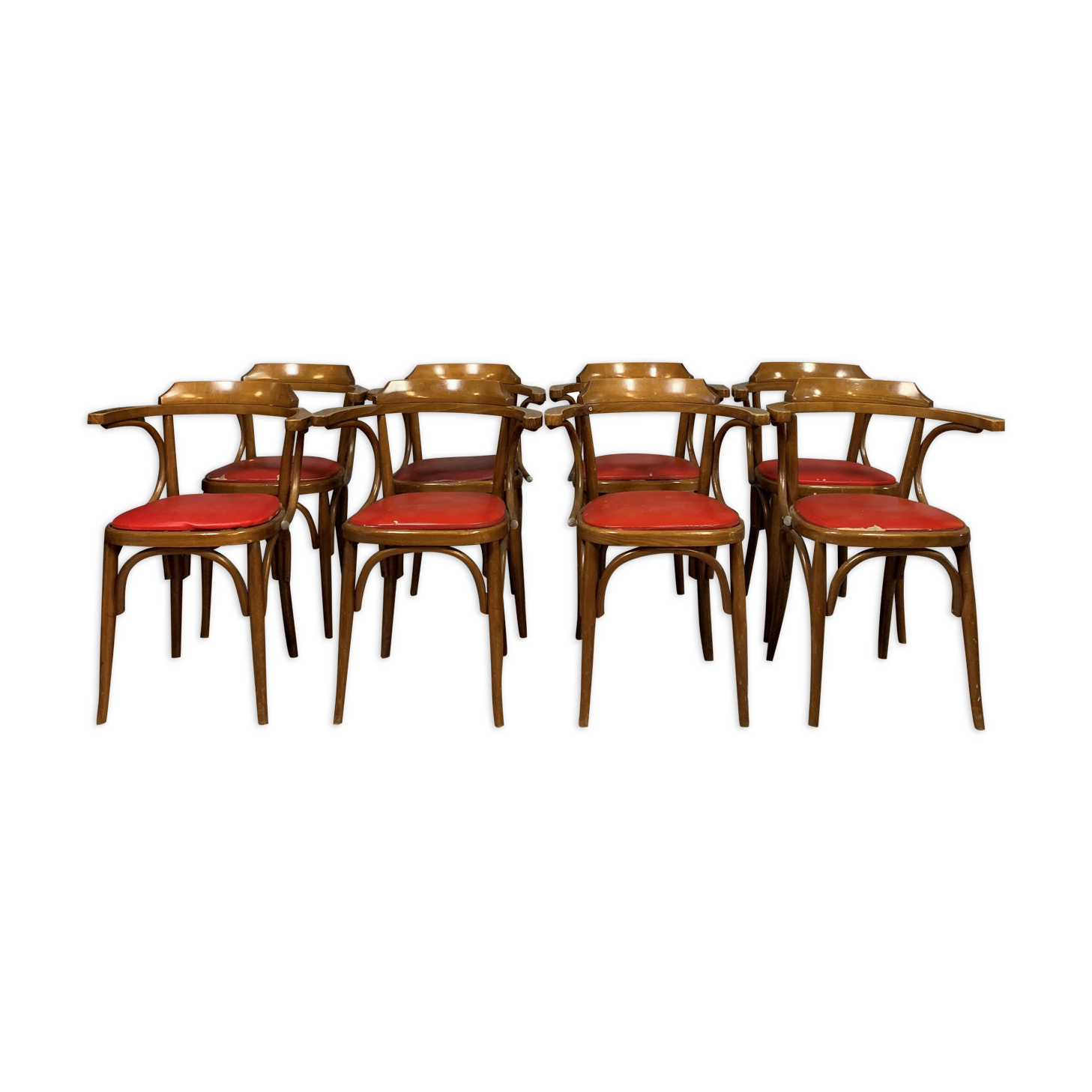 Série de 8 chaises en bois courbé vers 1940