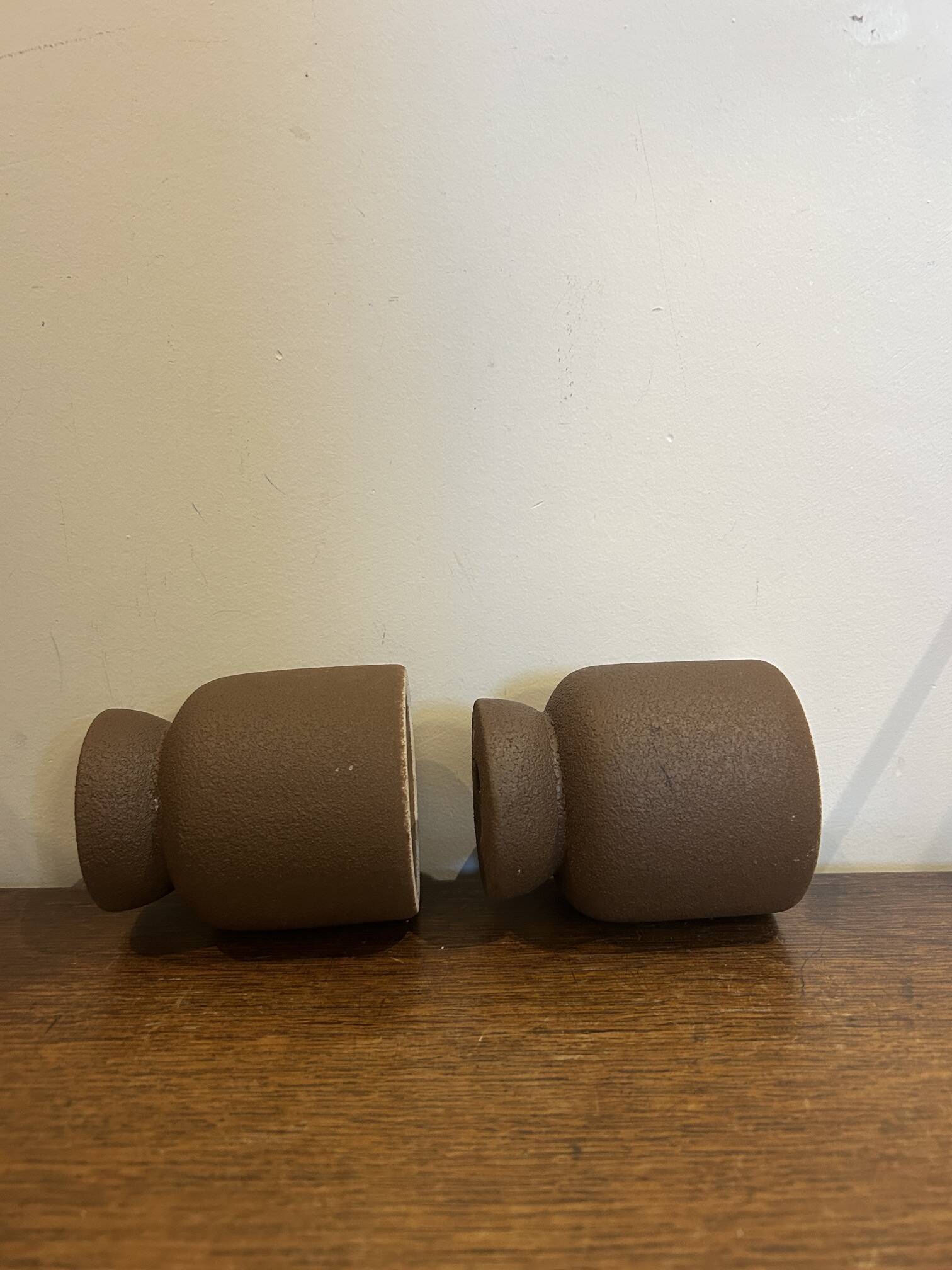 vintage brutalist candlestick holders