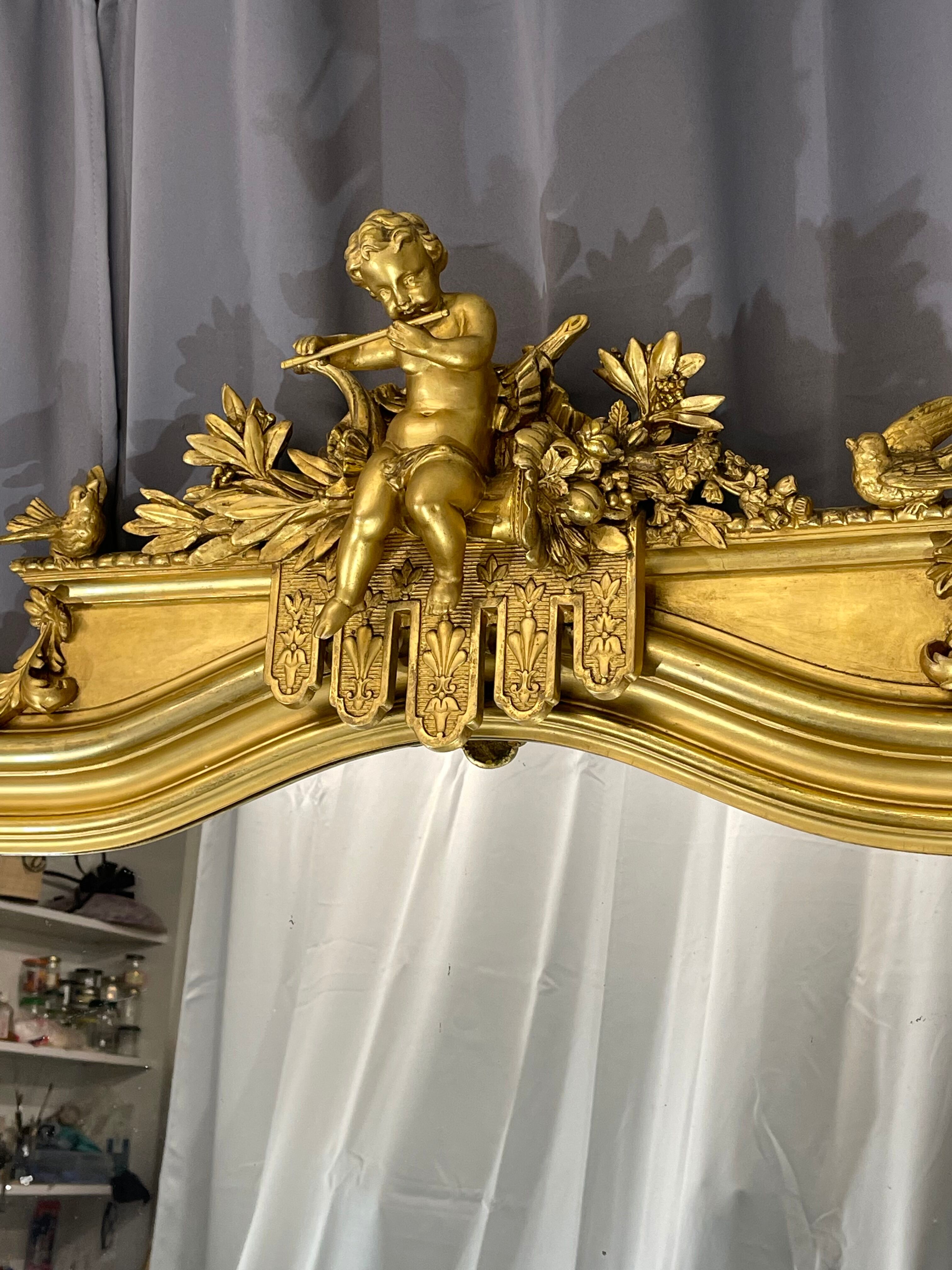 Mirror 204 x 98 cm nineteenth century Napoleon III