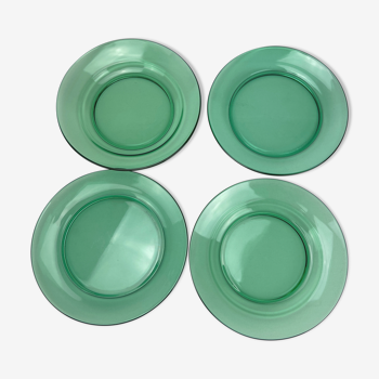 Transparent green plates Arcoroc