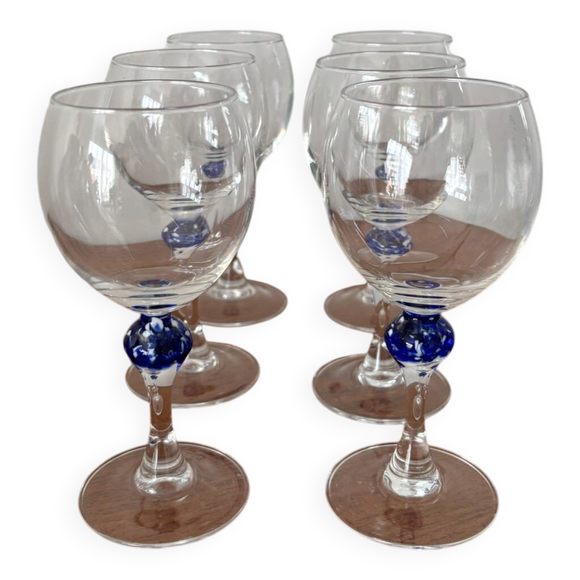 Luminarc wine glass set made in France vintage glass with a ball in