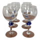 Luminarc wine glass set made in France vintage glass with a ball in