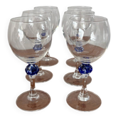 Set de verre a vin luminarc made in france vintage verre avec boule en