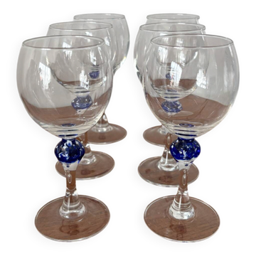 Set de verre a vin luminarc made in france vintage verre avec boule en