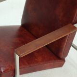 Adjustable armchair in Dutch design leather 1960