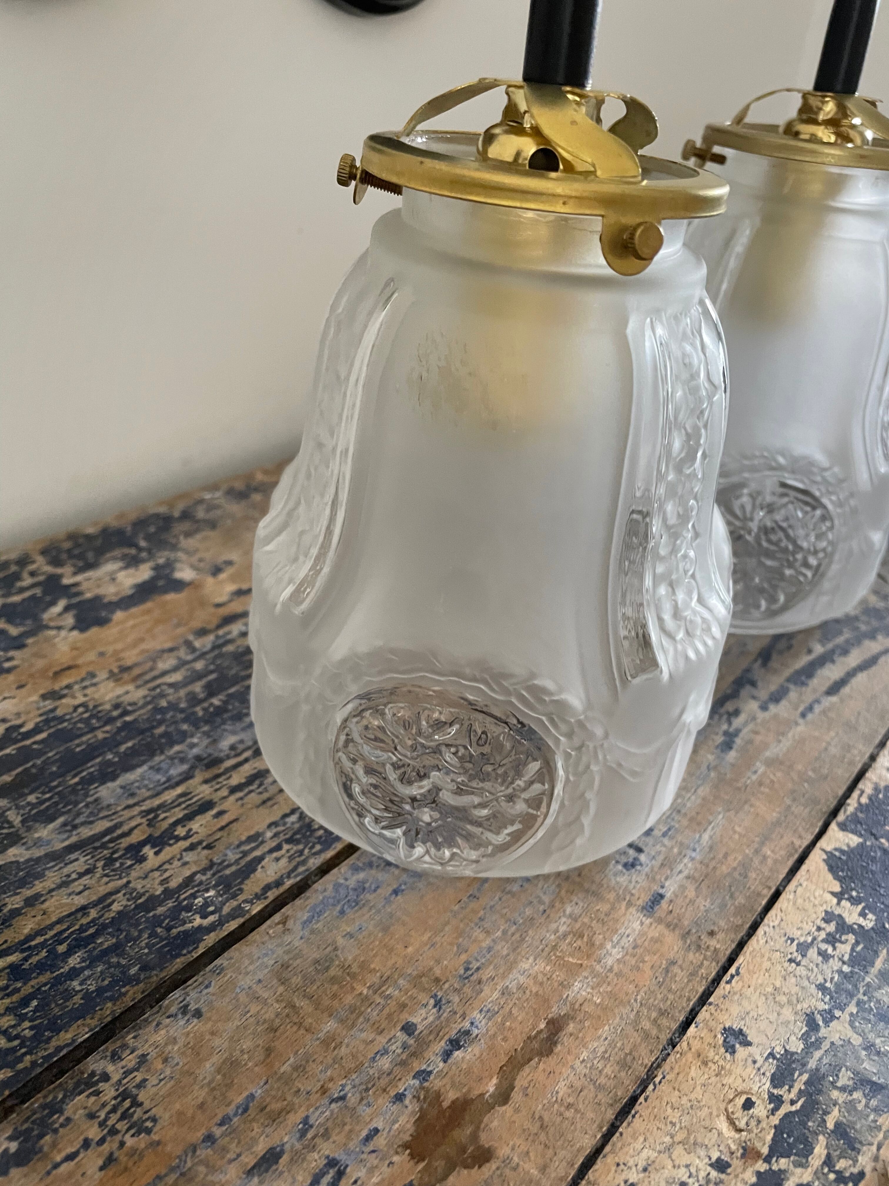 Pair of new electrified Art Deco wall lamps