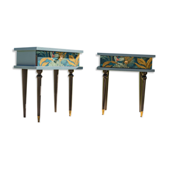 Bedside tables "blue jungle"