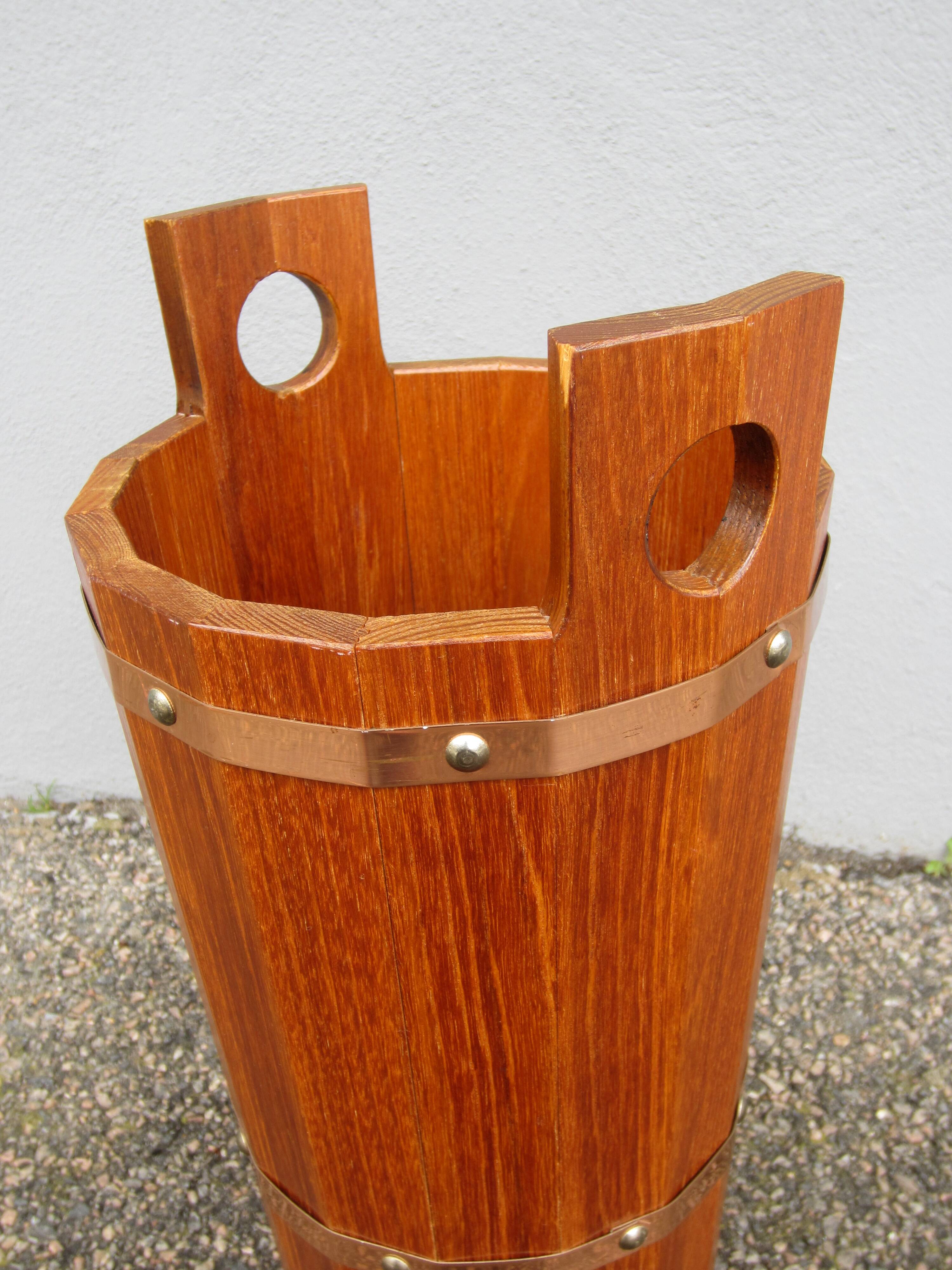 Scandinavian teak umbrella stand by JH Sävsjö
