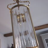 tailled crystal and brass hanging