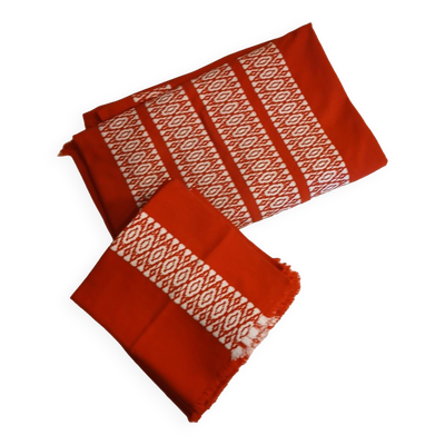 Nappe + 12 serviettes anciennes