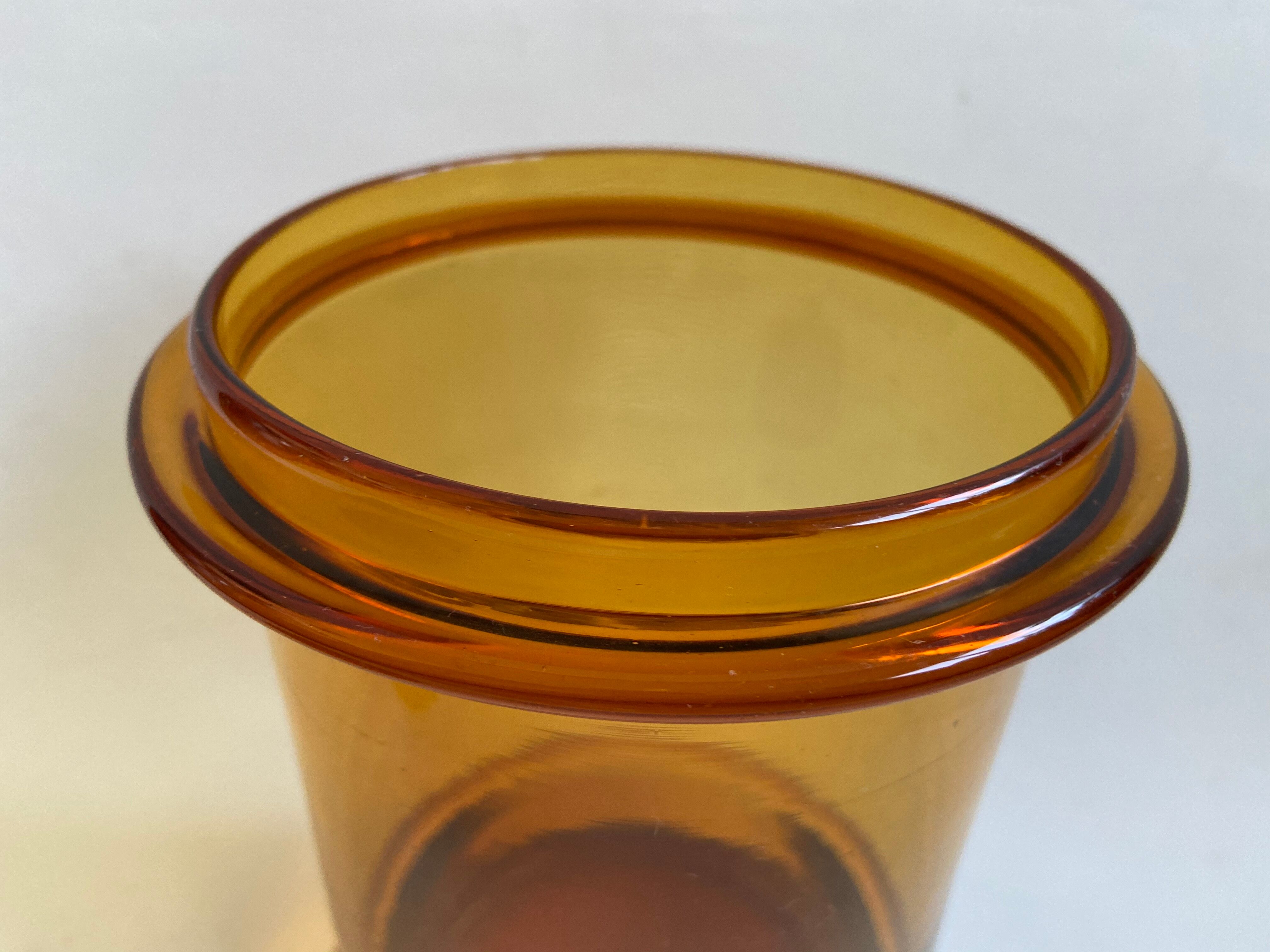 Amber glass apothecary jar