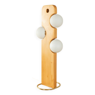 80s Wooden Floow Lamp by Temde