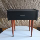 French vintage bedside revisited in black mast 60