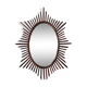 Miroir ovale rotin bambou années 60 44x60cm
