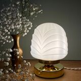 Vintage table lamp in white opaline
