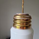 Suspension bulb in vintage opaline