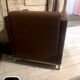 Vintage "club" cube armchair in faux leather with brutalist lines (1980s)