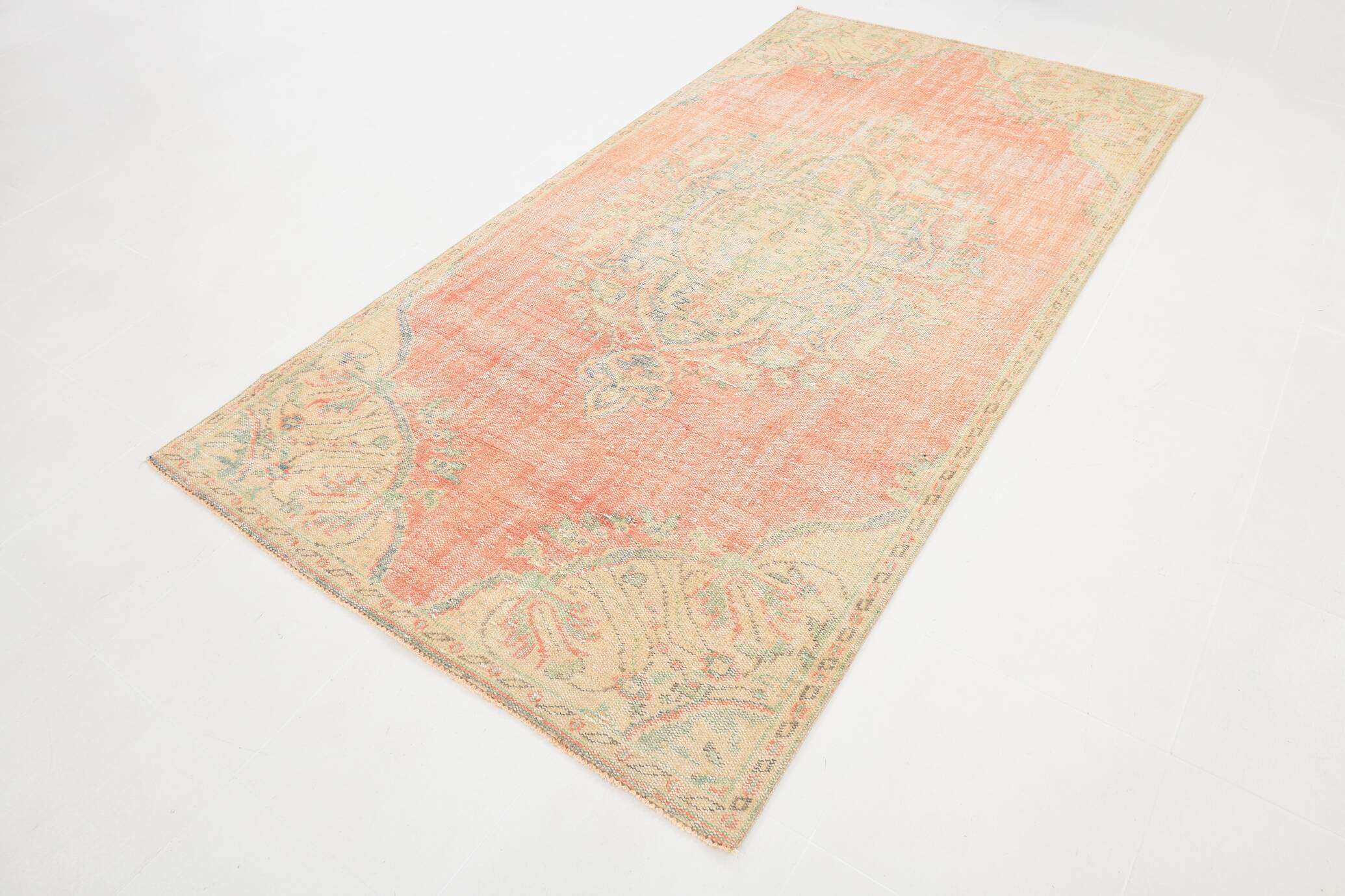 5x9 Soft Vintage Oushak Handmade Area Rug, 145x272 Cm