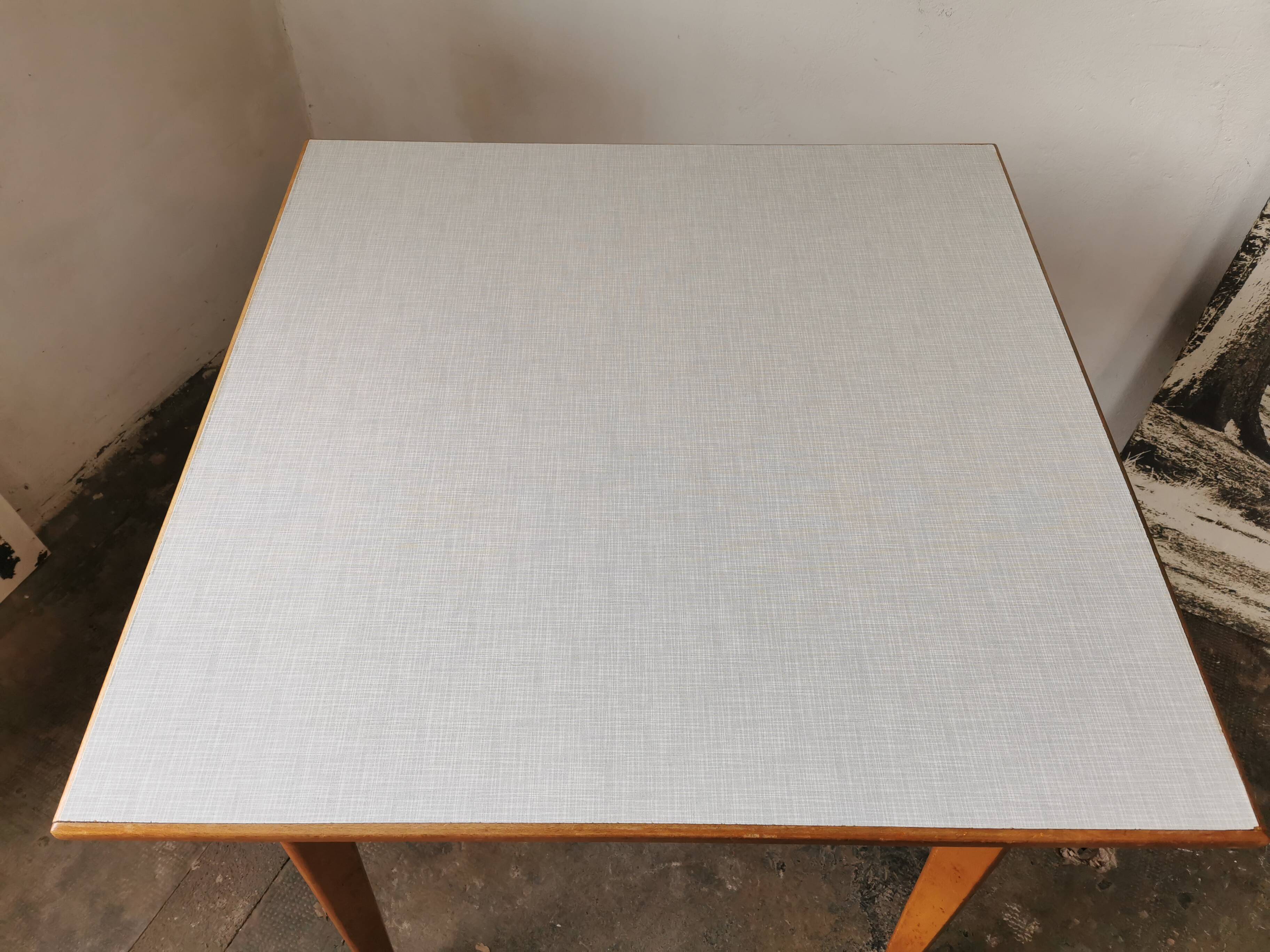 Square dining table, wood and formica, 1960s