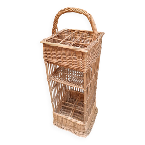 Panier bar en osier porte - bouteille