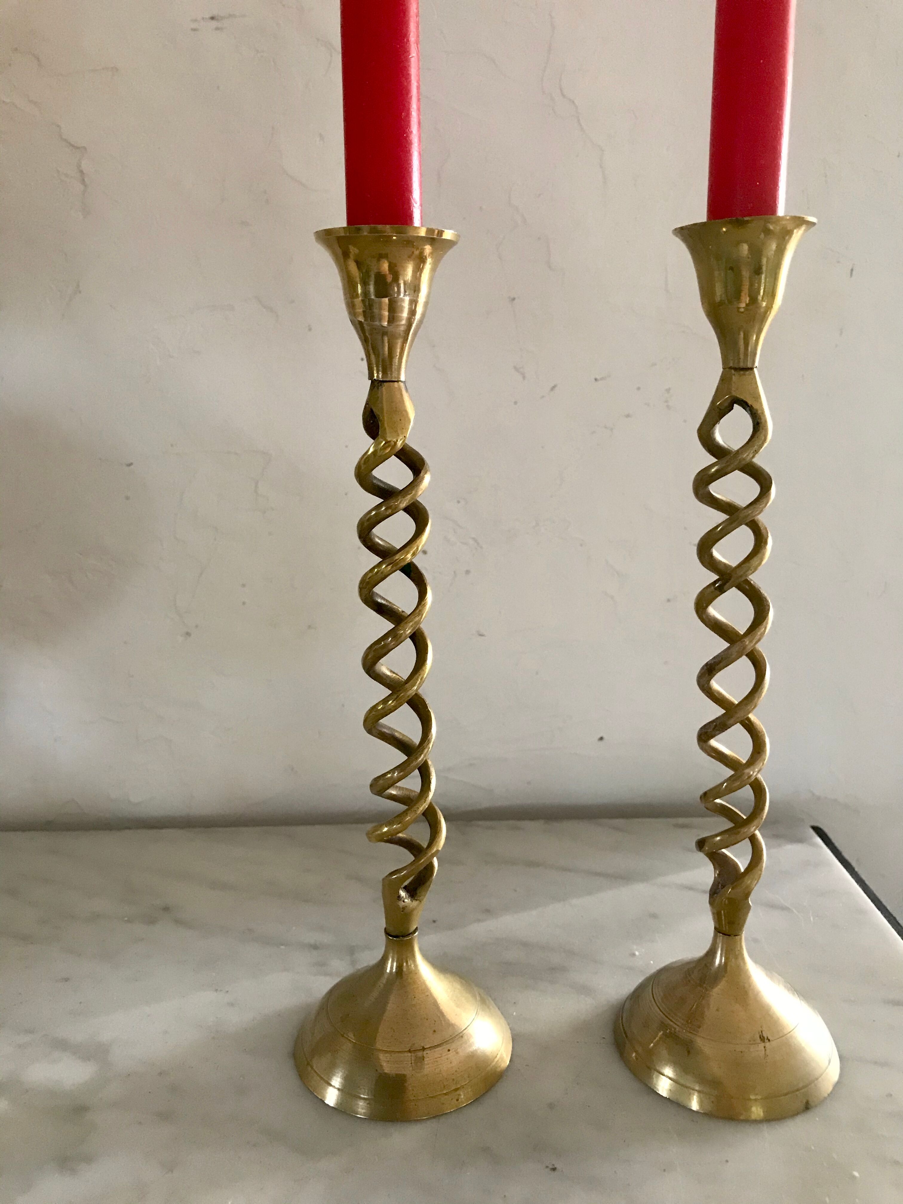 Pair of brass candlesticks
