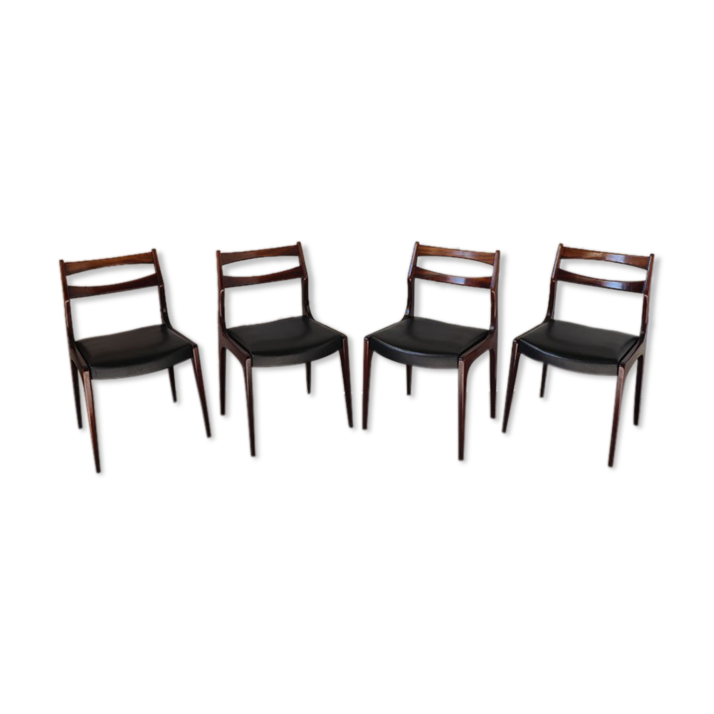 Series of 4 Scandinavian teak chairs 1960