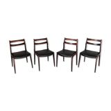 Series of 4 Scandinavian teak chairs 1960