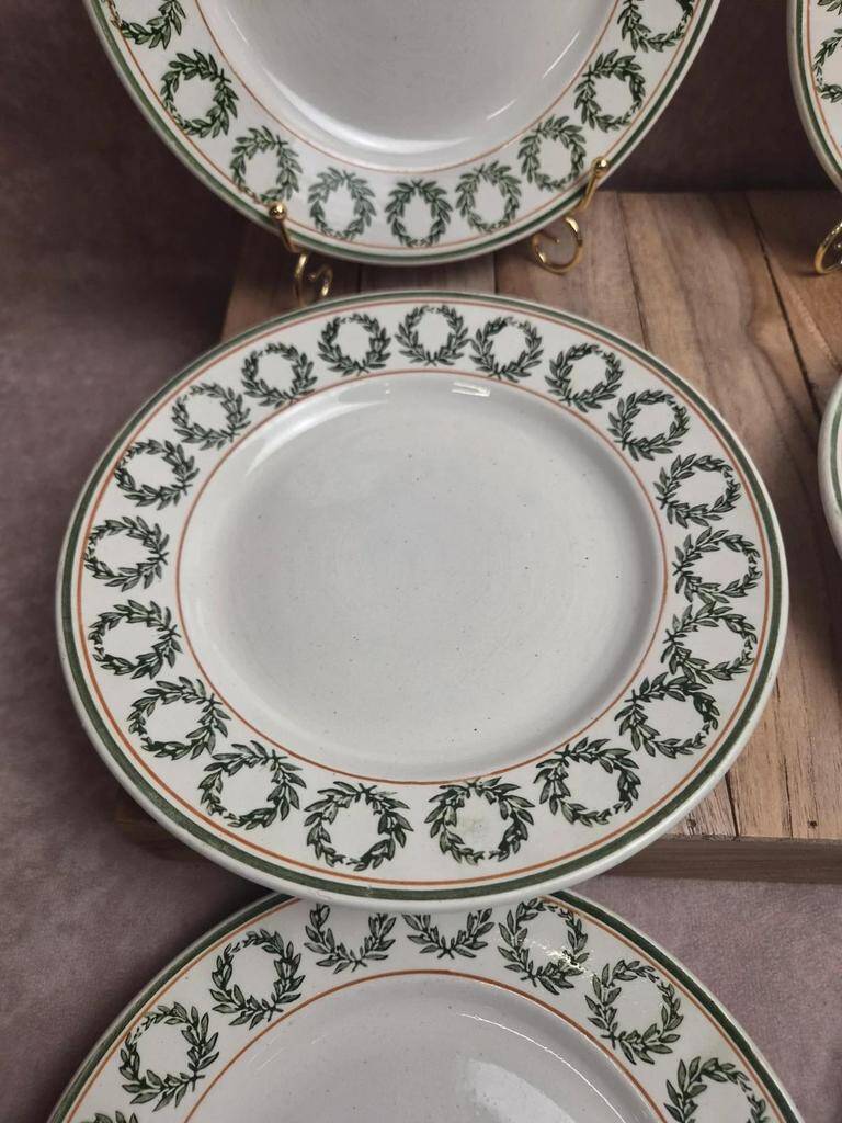 Set of 8 dessert plates Saint-Amand Hamage model Marceau – antique earthenware
