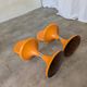 Set of 2 Orange Vintage Mushroom Stool “Jurček” by Meblo, 1960s – Space Age
