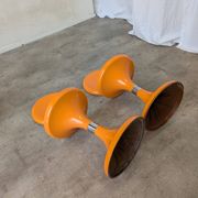 Set of 2 Orange Vintage Mushroom Stool “Jurček” by Meblo, 1960s – Space Age
