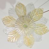 Petite vintage Italian Murano glass amber and transparent ceiling light