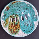 Ceramic art plate signed CORRAO