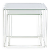 Tables gigognes blanches x2 Isocèle Max Sauze