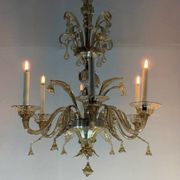 Lustre vénitien en verre de Murano mordoré, vers 1920