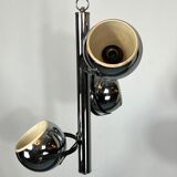 Goffredo Reggiani, three lights chrome chandelier from 70s
