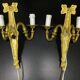 Pair of sconces Bronze 2 lights Louis XVI style