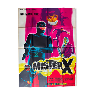 Affiche cinéma "Mister X" Super-héros 120x160cm 1967