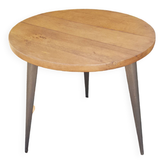 Round wooden coffee table