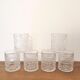 service of 6 vintage whiskey glasses in chiseled glass