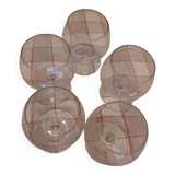 Set of 5 small cognac glasses
