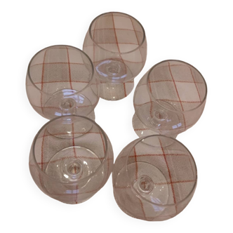 Set of 5 small cognac glasses